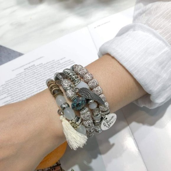 New Baoqin Boho Beaded Bracelets for Women - Charm Stackable Multilayer … - Picture 7 of 11